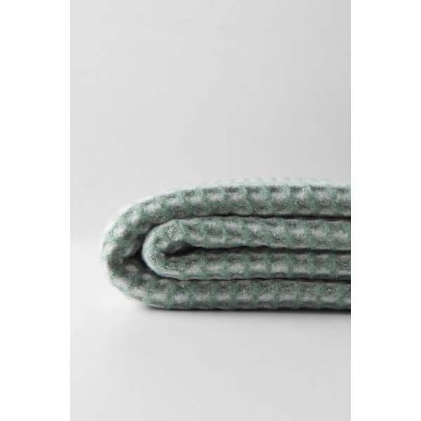 Coperta verde in misto cotone 140x180 cm Uniwaffle – Euromant-image-3