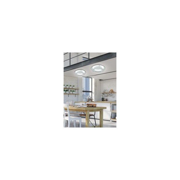 Plafoniera LED in argento con paralume in metallo 40x40 cm Merle - Candellux Lighting-image-1