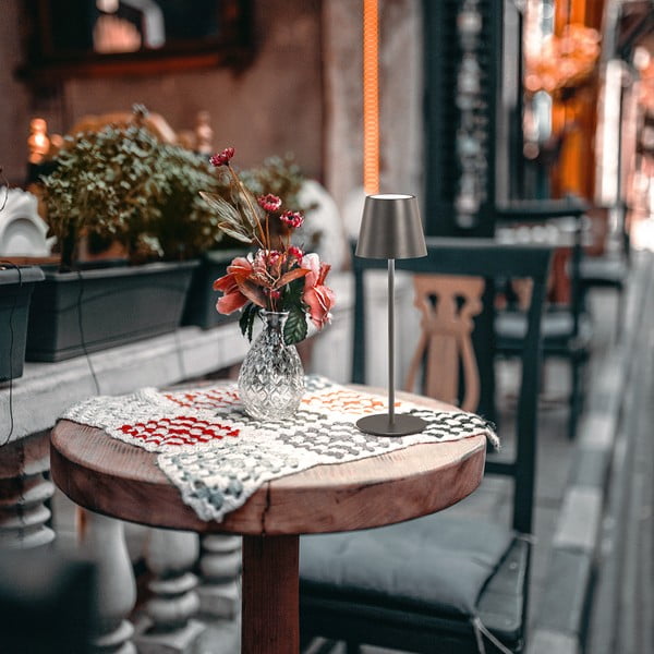 Lampada da tavolo a LED nera con paralume in metallo (altezza 36,5 cm) Viletto - Fischer & Honsel-image-1