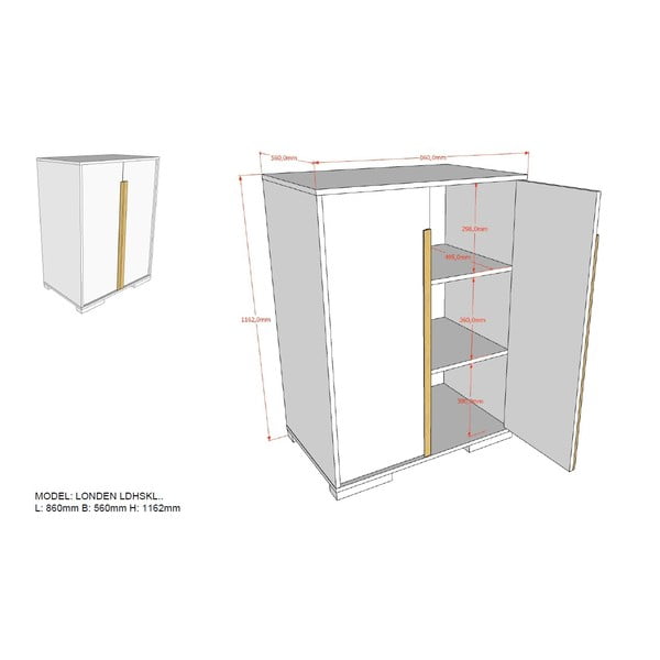 Mobile per bambini bianco 98x116 cm London - Vipack-image-4