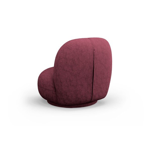 Poltrona burgundy girevole con rivestimento in ciniglia Chuck – Micadoni -image-3