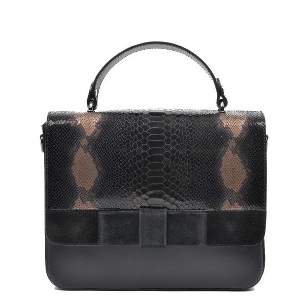Černá kožená kabelka Mangotti Bags Andrea