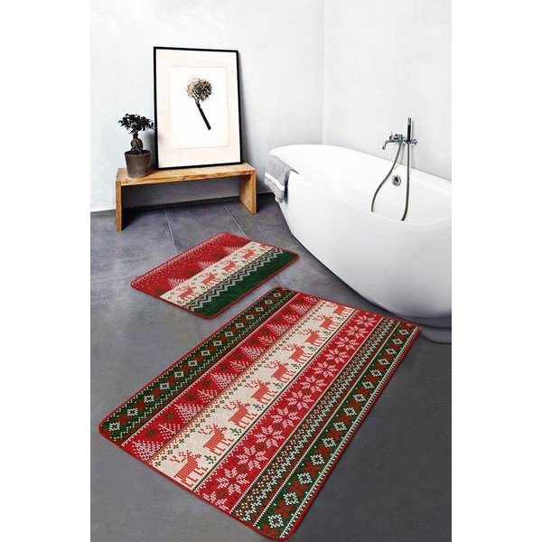 Set di tappetini per il bagno in velluto 2 pz 60x100 cm Merry Christmas – Mila Home-image-2