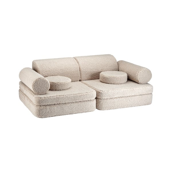 Divano per bambini marrone chiaro con rivestimento in bouclé 132 cm Settee – Wigiwama