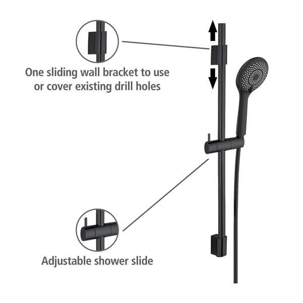 Set doccia in acciaio inox nero 70 cm Water Saving - Wenko-image-2