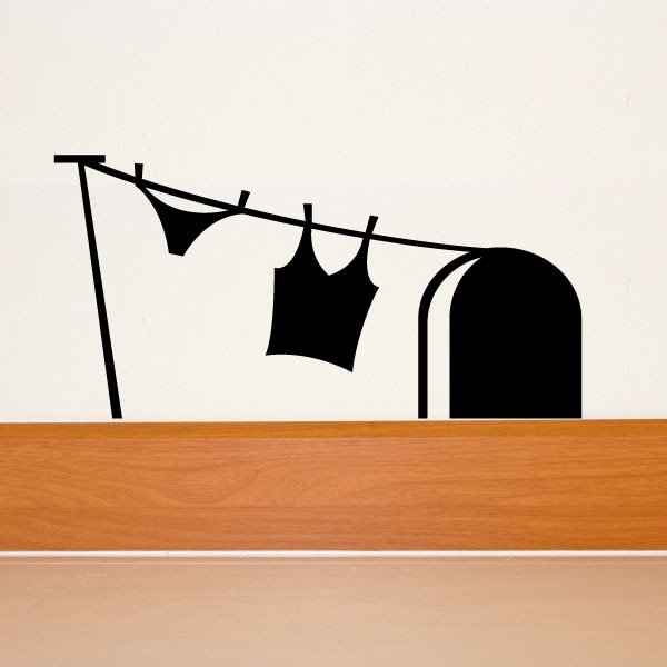Samolepka Ambiance Mouse Hole And Laundry