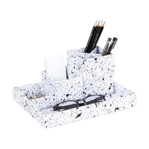 Organizzatore da tavolo 4 pezzi in bianco e nero Lena - Bigso Box of Sweden-image-2
