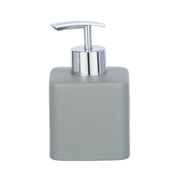 Distributore di sapone in ceramica grigia Hexa - Wenko-image-1