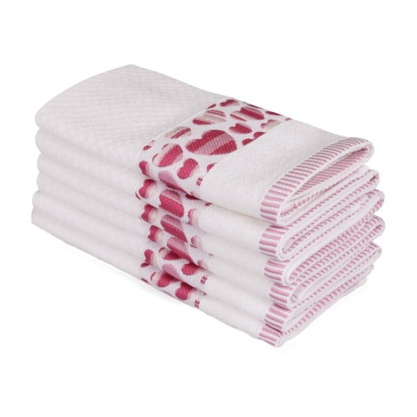 Set di sei asciugamani con cuori In Love - Foutastic