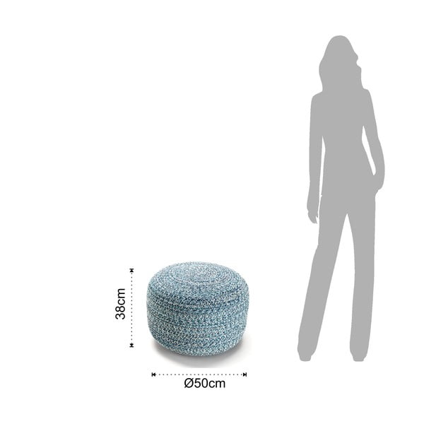 Pouf in cotone blu Spring - Tomasucci-image-2