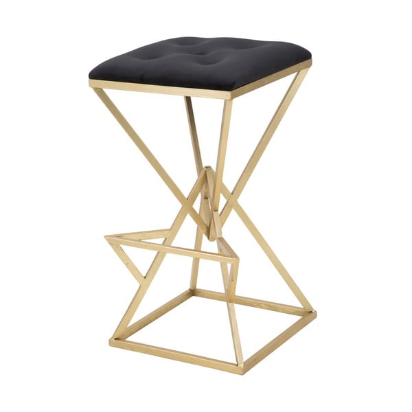 Sedia da bar nera/dorata in imbottito (altezza della seduta 75 cm) Piramid – Mauro Ferretti-image-4