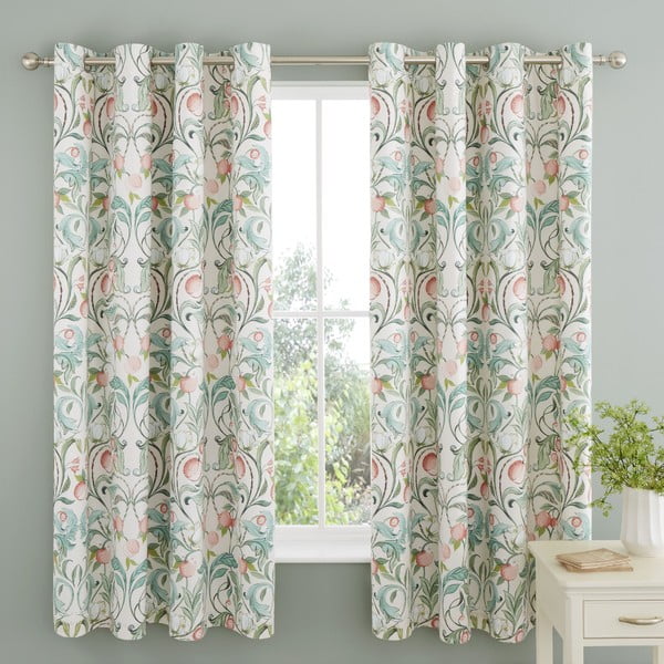 Tende in set verdi e rosa 2 pz 168x183 cm Clarence Floral – Catherine Lansfield-image-1