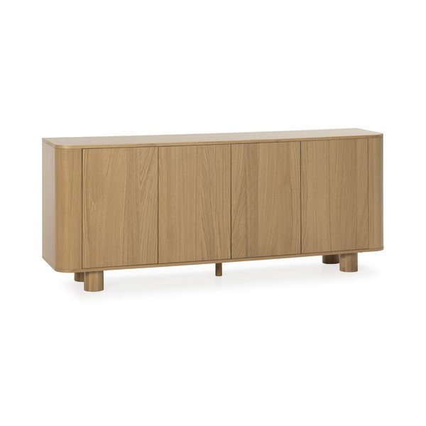 Cassettiera di colore naturale con effetto rovere 180x75x40 cm Padoc – MOME