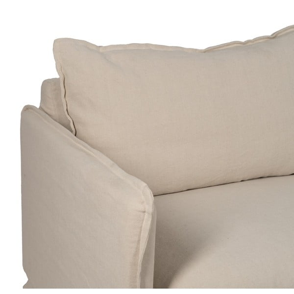 Divano color crema con rivestimento in lino 200 cm – Ixia-image-4