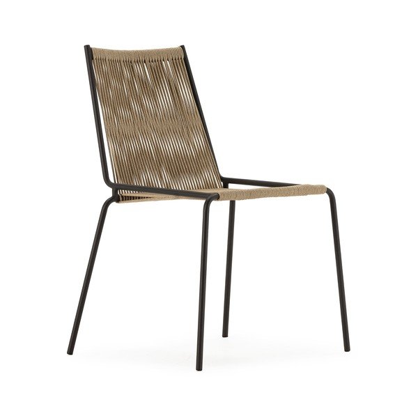 Sedie da pranzo in set beige in metallo impilabili 2 pz Emily – Marckeric