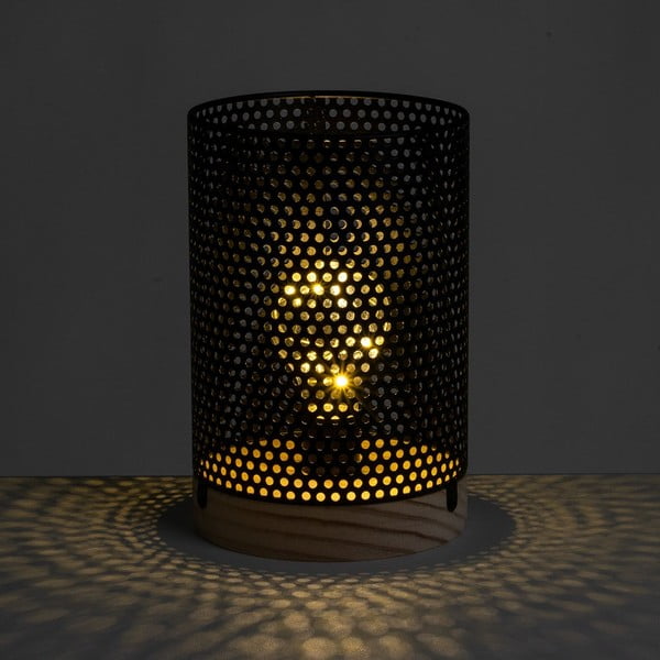 Lampada da tavolo nera con paralume in metallo (altezza 20 cm) - Casa Selección-image-1