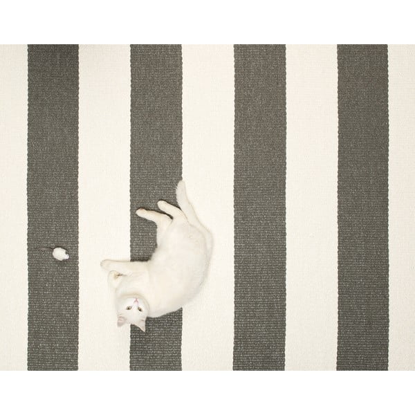 Tappeto da interno/esterno color antracite/color crema 140x180 cm Bob Charcoal Linen – Pappelina-image-2