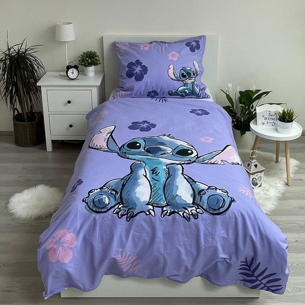 Biancheria da letto per bambini in cotone per letto singolo 140x200 cm Lilo and Stitch - Jerry Fabrics-image-1