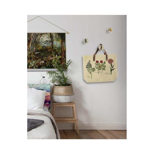 Borsa in tela con manico in similpelle Fiori Botanical Flowers - Surdic-image-2