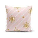 Federa natalizia Fiocchi di neve dorati, 42 x 42 cm - Minimalist Cushion Covers