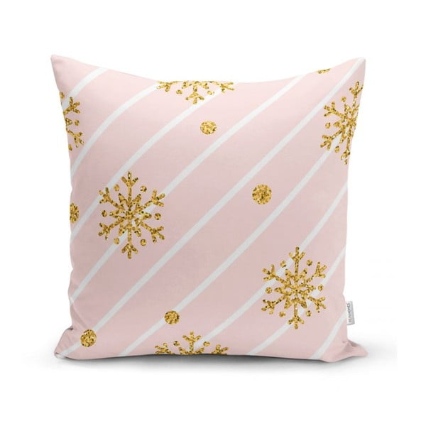 Federa natalizia Fiocchi di neve dorati, 42 x 42 cm - Minimalist Cushion Covers