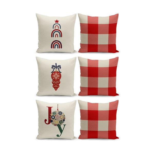 Set di 6 federe decorative natalizie, 43 x 43 cm Christmas Noel - Kate Louise