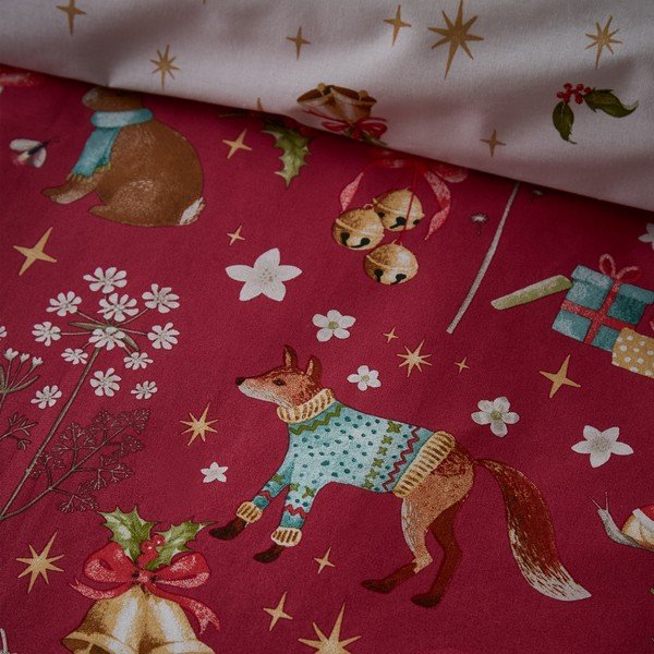 Set copripiumino e federa rosso per letto singolo 135x200 cm Christmas Enchanted Twilight – Catherine Lansfield-image-4