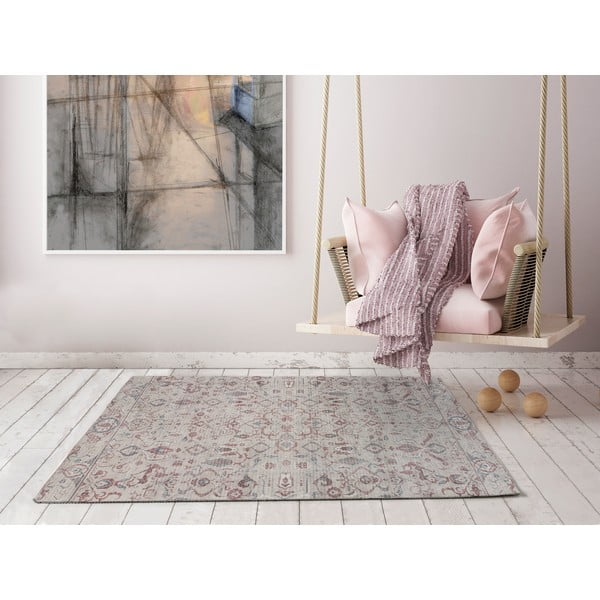 Tappeto rosso e crema 120x170 cm Mandala Terra - Universal-image-1