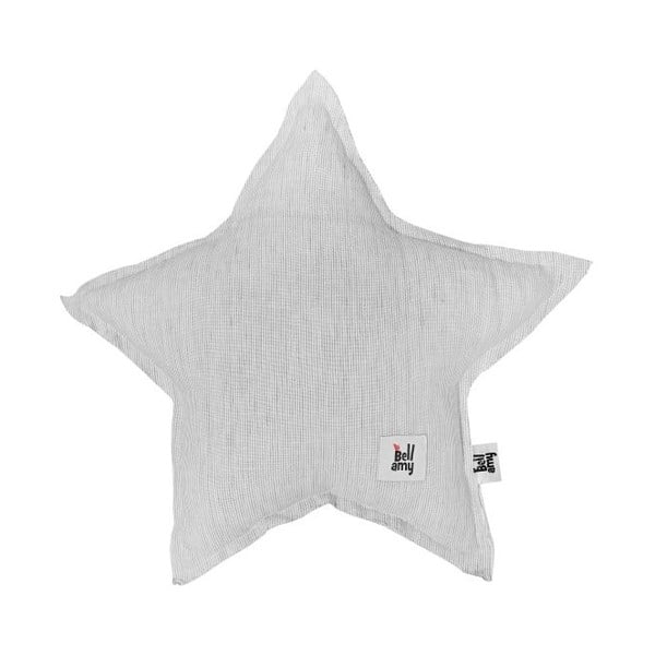 Cuscino di lino grigio a forma di stella per bambini Stripes - BELLAMY