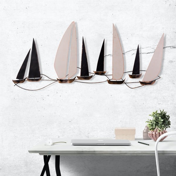 Decorazione murale in metallo 117x52 cm Ocean - Wallity-image-2