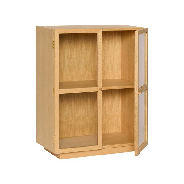 Vetrina di colore naturale con effetto rovere da appendere 70x90x39 cm Mae – Hübsch-image-4