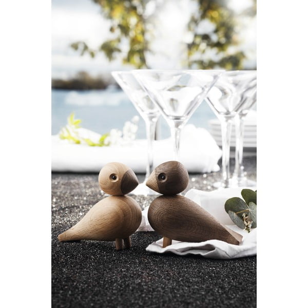 Statuette in set di 2 pezzi in legno di quercia Lovebirds - Kay Bojesen Denmark-image-2