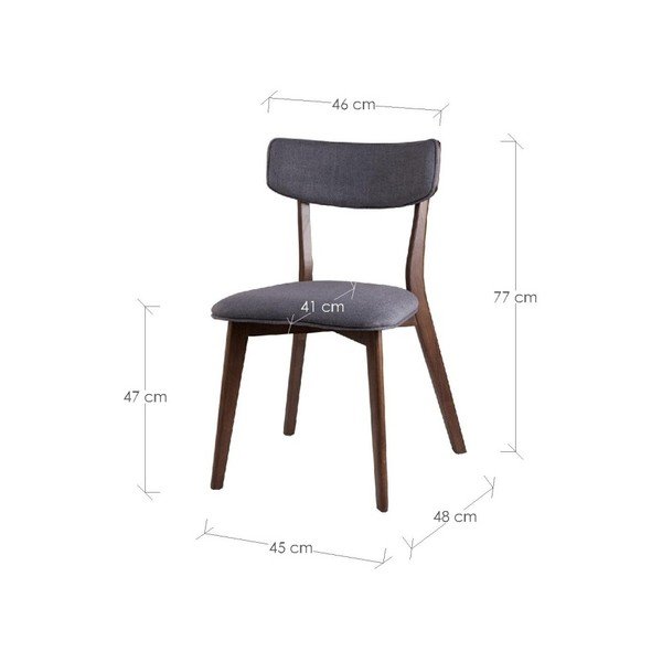 Set di 2 sedie da pranzo grigio scuro Lin - sømcasa-image-1