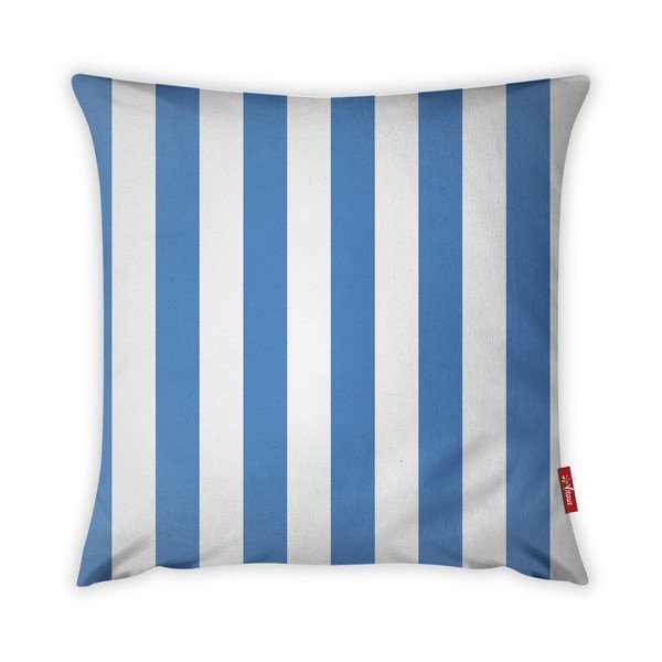 Federa blu e bianca con contenuto di cotone, 42 x 42 cm - Vitaus