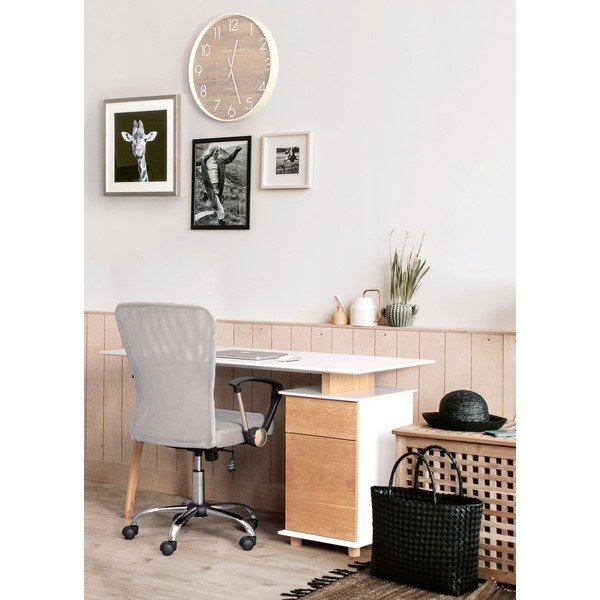 Sedia da ufficio grigio chiaro in imbottito Brisbane – Yes Everyday-image-1