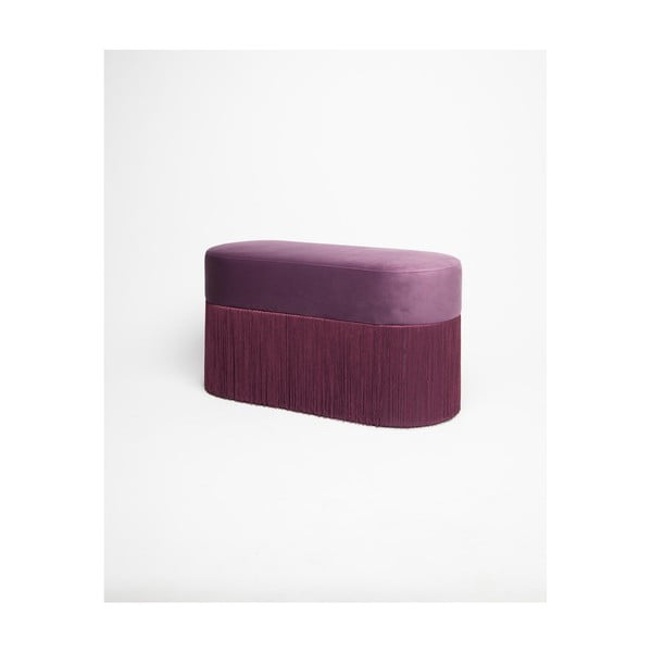Pouf viola con rivestimento in velluto - Velvet Atelier-image-3