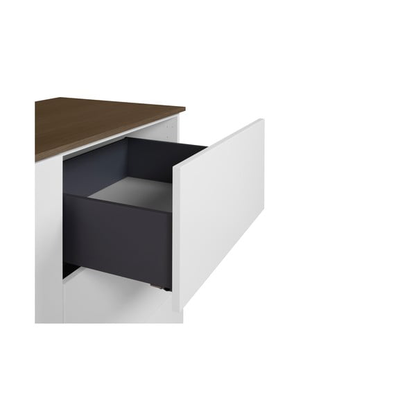 Cassettiera bianca in noce con 3 cassetti e 2 ante Join - TemaHome-image-4