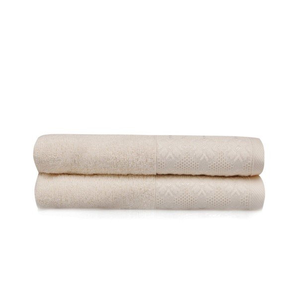Set di due asciugamani in crema provenzale, 90 x 50 cm - Soft Kiss-image-1