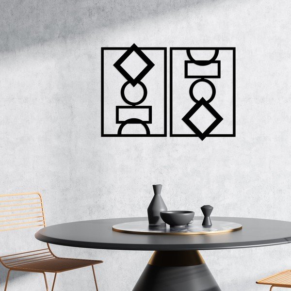 Decorazione da parete in metallo in set di 2 pezzi 42x57 cm - Wallity-image-2