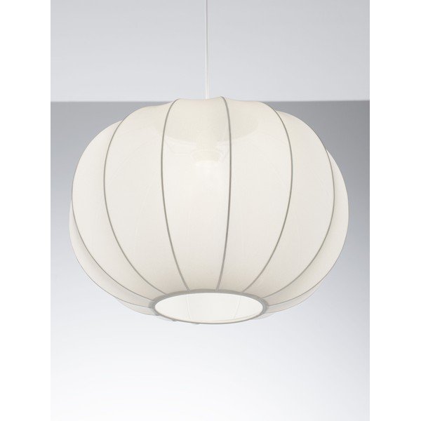 Lampadario bianco opaco in tessuto ø 50 cm Delina – Nova Luce-image-2