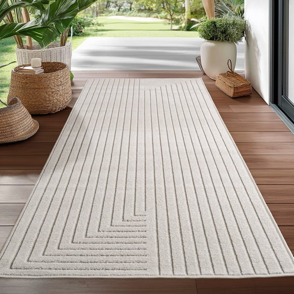 Passatoia da interno ed esterno color crema 80x250 cm Nova 1202 – Ayyildiz Carpets-image-1