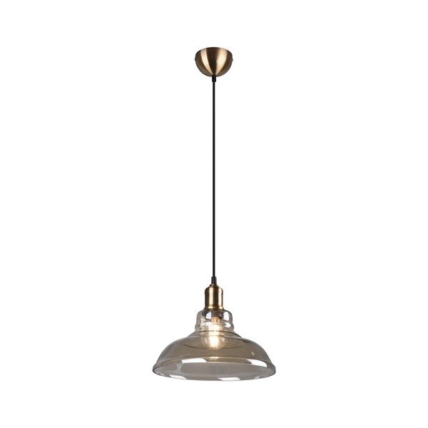 Lampadario color ottone in metallo con paralume in vetro ø 28 cm Aldo – Reality-image-4