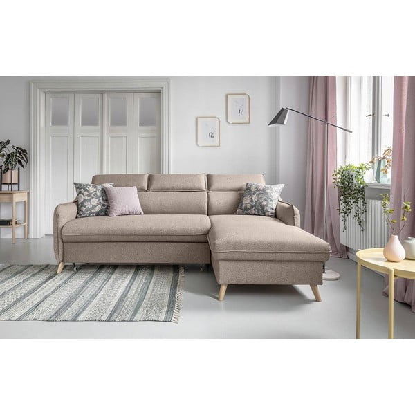 Divano letto angolare beige (angolo destro) Sweet Harmony - Miuform-image-3