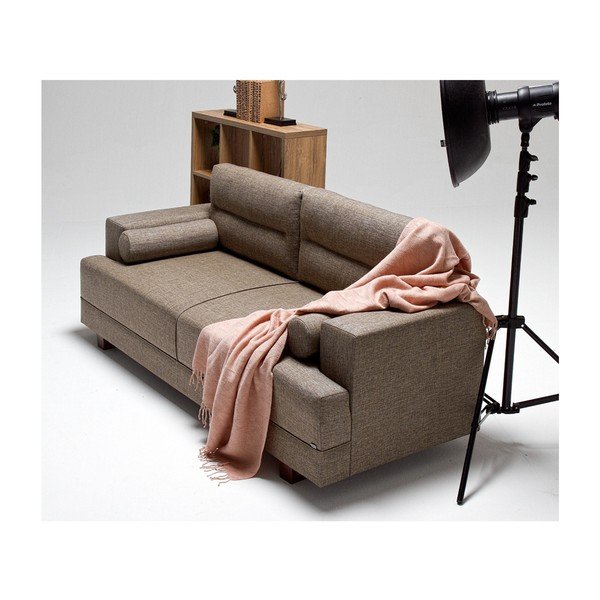 Divano marrone con pouf Ivett - Balcab Home-image-2