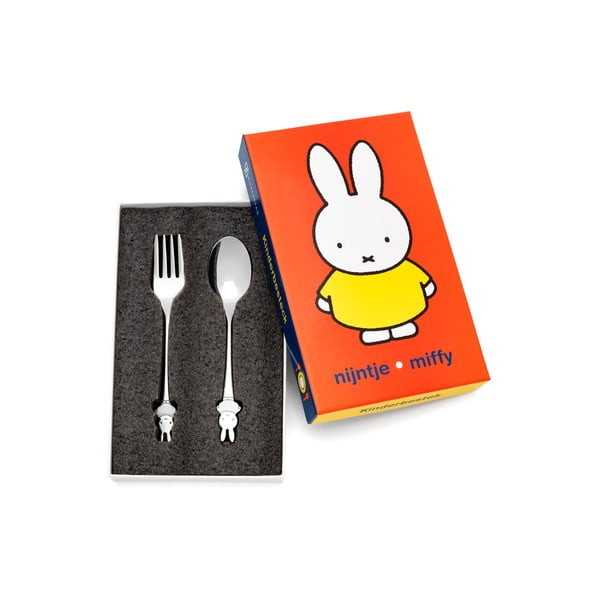 Posate per bambini in acciaio inox in argento Miffy - Zilverstad