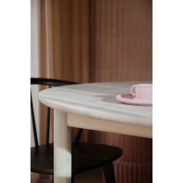 Tavolo da pranzo rotondo in rovere massiccio allungabile ø 120 cm Derrymore – Rowico-image-4