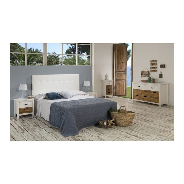 Cassettiera in pino massiccio bianco con 8 cassetti Ibiza - Marckeric-image-4