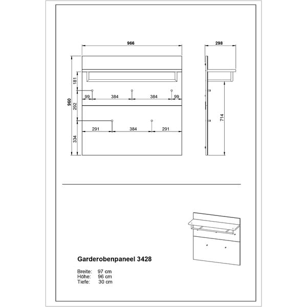 Pannello appendiabiti grigio Genova - Germania-image-3