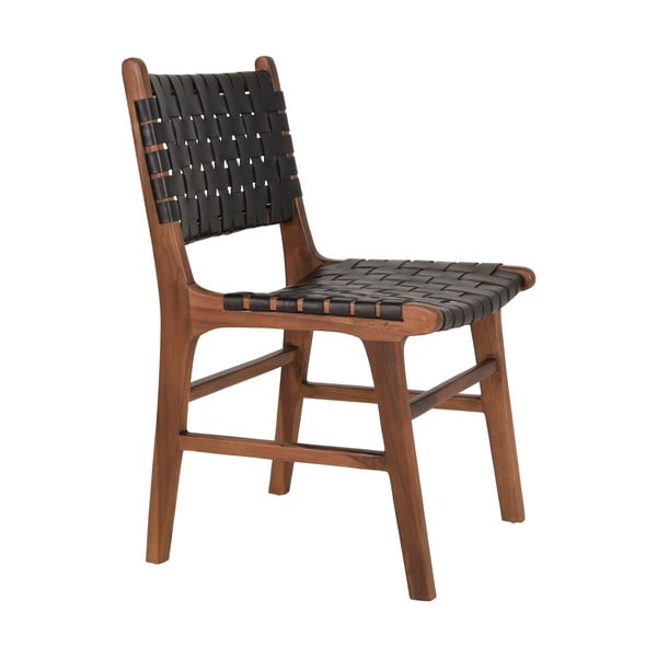 Sedie da pranzo nero-marrone in legno di teak in un set di 2 pezzi Perugia - House Nordic-image-3