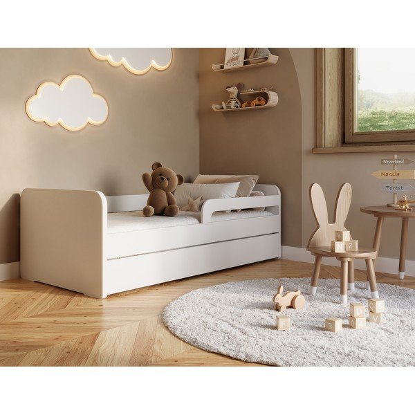 Letto da bambini bianco con materasso e rete inclusi 80x200 cm Duuli – ELTAP-image-1